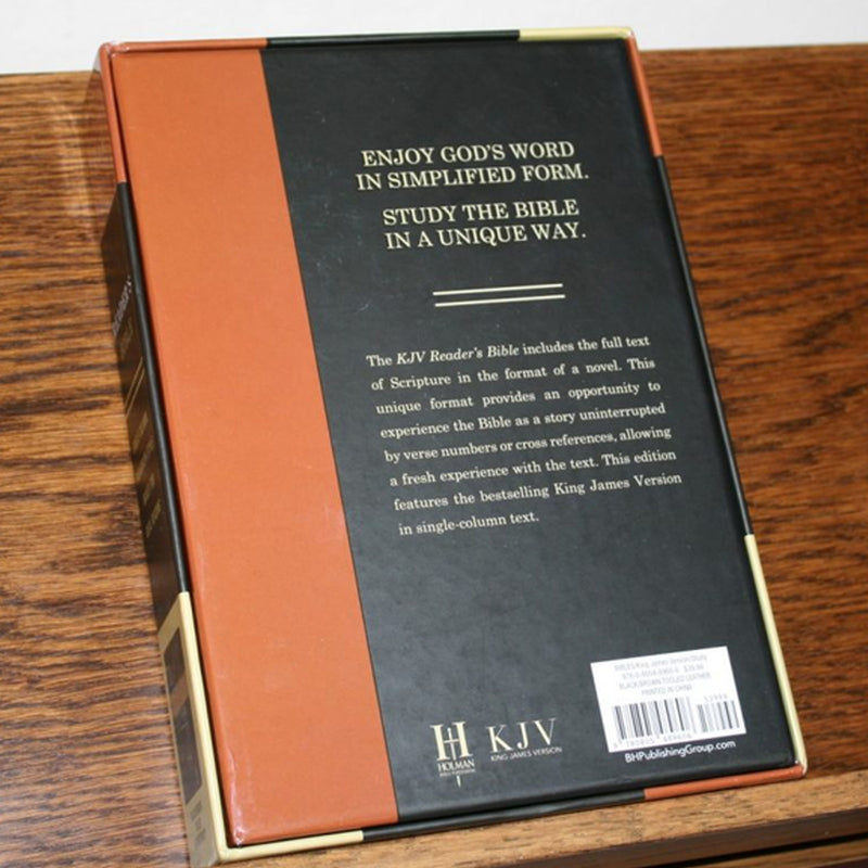 KJV Readers Bible Black Brown Tooled LeatherTouch English Bible
