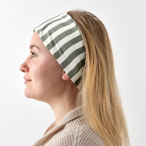 IKEA DOFTDRACENA Headband with nylon fastener, white/grey-green | IKEA Spa accessories | IKEA Home textiles | Eachdaykart
