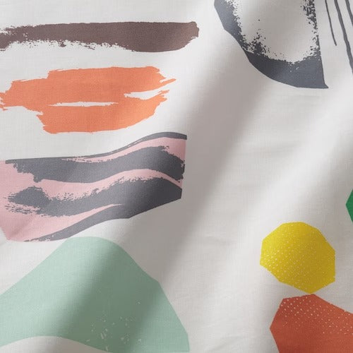IKEA DOFTKLINT Flat sheet and pillowcase, white/multicolour | IKEA Bedsheets | IKEA Home textiles | Eachdaykart