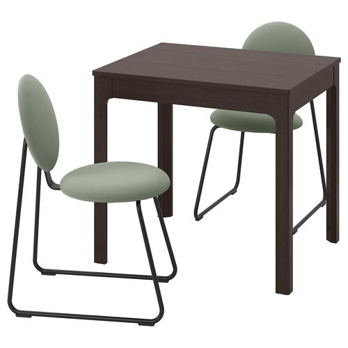 IKEA EKEDALEN / MANHULT Table and 2 chairs, dark brown/Hakebo grey-green |  IKEA Dining sets up to 2 chairs | IKEA Dining sets | Eachdaykart