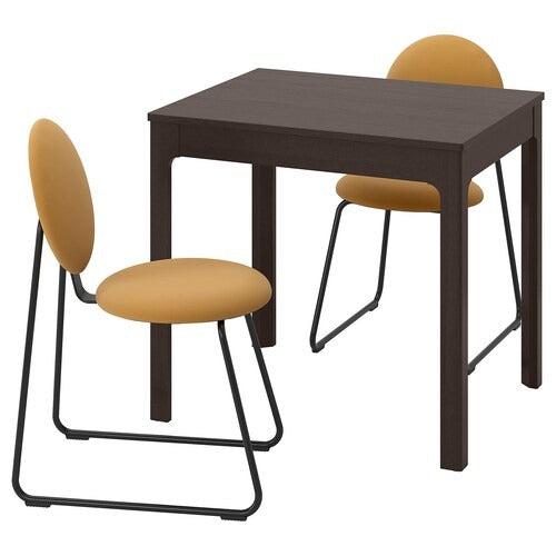 IKEA EKEDALEN / MANHULT Table and 2 chairs, dark brown/Hakebo yellow-brown |  IKEA Dining sets up to 2 chairs | IKEA Dining sets | Eachdaykart