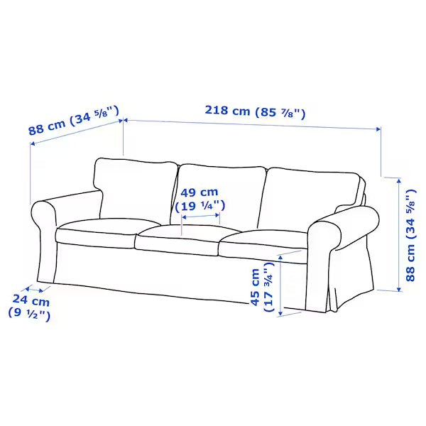 IKEA Ektorp 3 seat sofa kilanda dark blue
