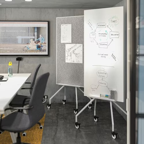 IKEA ELLOVEN Whiteboard/noticeboard with castors, white | IKEA Noticeboards | Eachdaykart