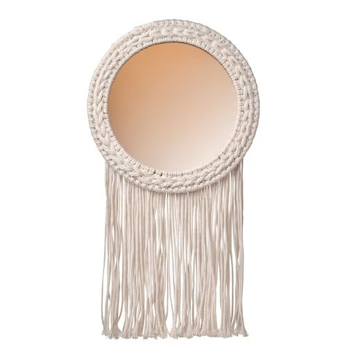 IKEA ENERGISKOG Decorative mirror, with fringes/beige copper-colour | IKEA Wall accents | IKEA Frames & pictures | Eachdaykart