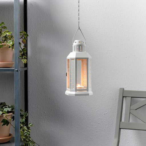 IKEA ENRUM Lantern for tealight, in/outdoor, white | IKEA Lanterns