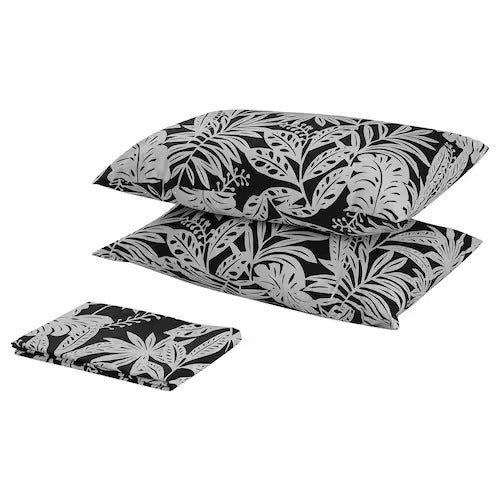 IKEA FAGERGINST Flat sheet and pillowcase, grey/white | IKEA Bedsheets | IKEA Home textiles | Eachdaykart