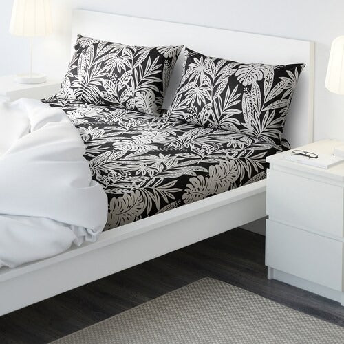 IKEA FAGERGINST Flat sheet and pillowcase, grey/white | IKEA Bedsheets | IKEA Home textiles | Eachdaykart