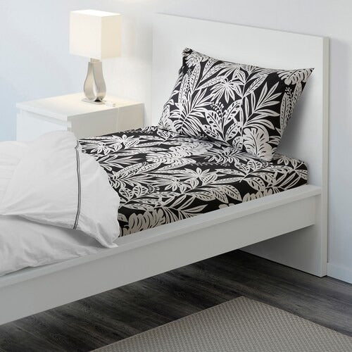 IKEA FAGERGINST Flat sheet and pillowcase, grey/white | IKEA Bedsheets | IKEA Home textiles | Eachdaykart