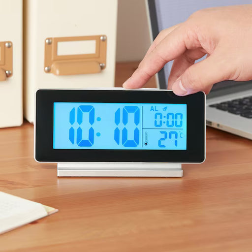 IKEA FILMIS Clock/thermometer/alarm, low-voltage/black | IKEA Alarm Clocks | IKEA