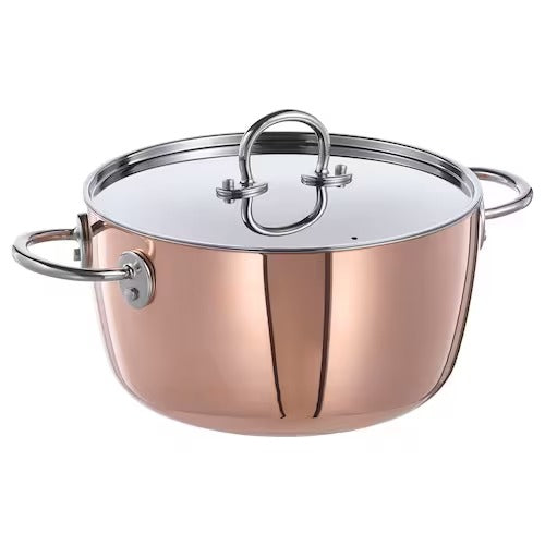 IKEA FINMAT Pot with lid, copper/stainless steel | IKEA Pots & sauce pans | Eachdaykart