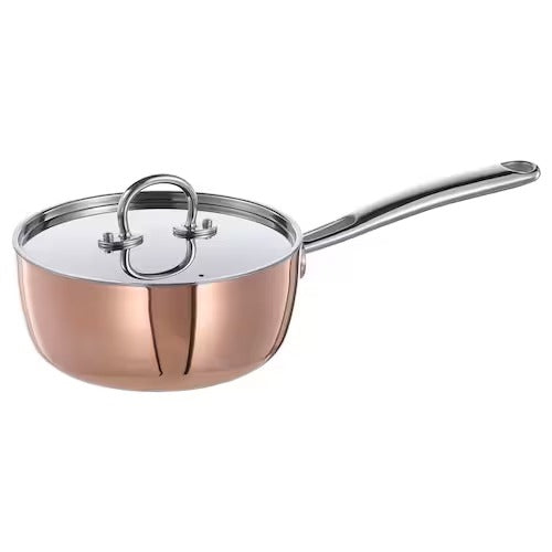 SENSUELL Saucepan with lid, stainless steel/gray, 2.5 qt - IKEA