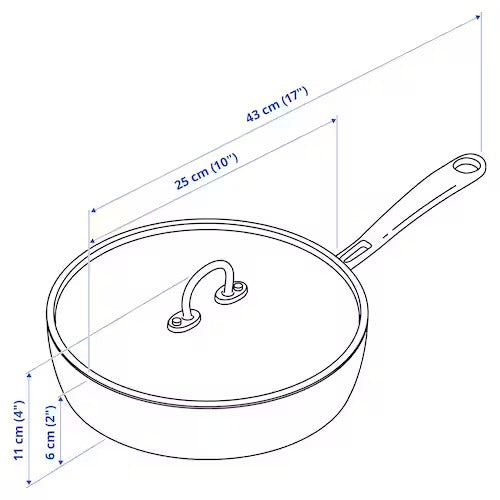 IKEA FINMAT Sauté pan with lid, copper/stainless steel | IKEA Saute pans | IKEA Frying Pans & Woks | Eachdaykart