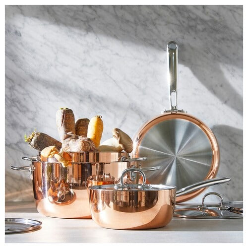 IKEA FINMAT Sauté pan with lid, copper/stainless steel | IKEA Saute pans | IKEA Frying Pans & Woks | Eachdaykart