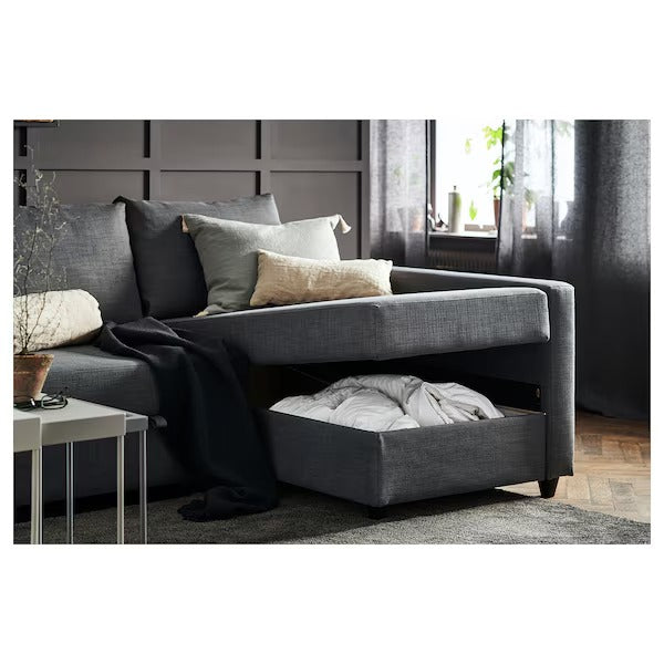 IKEA Friheten Corner Sofa Bed Skiftebo Dark Grey Storage | Eachdaykart