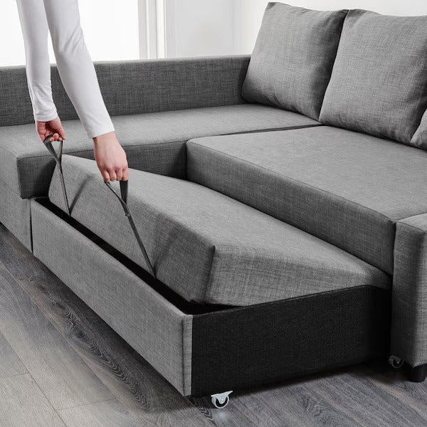 IKEA Friheten Corner Sofa Bed Skiftebo Dark Grey Storage | Eachdaykart