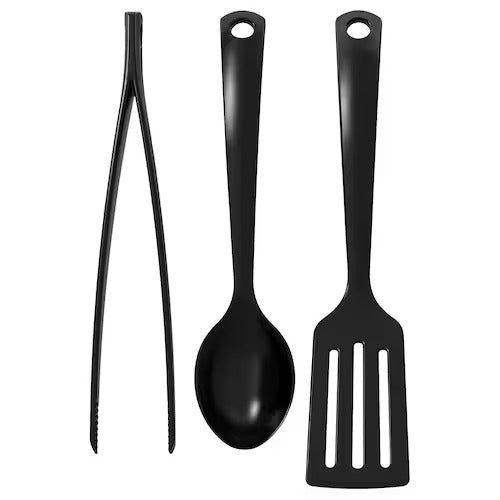 IKEA GNARP 3-piece kitchen utensil set, black | IKEA Cooking utensils | Eachdaykart