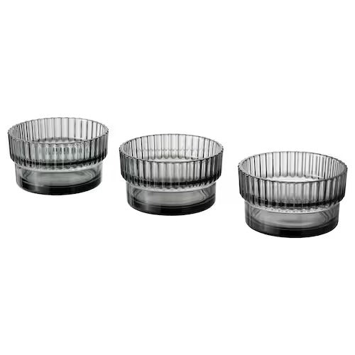 IKEA GRADVIS Candle holder, grey, pack of 3 | IKEA Candle holders | IKEA Decoration | Eachdaykart