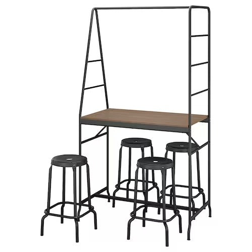 IKEA HAVERUD / RASKOG Table and 4 stools, black/black |  IKEA Dining sets up to 2 chairs | IKEA Dining sets | Eachdaykart