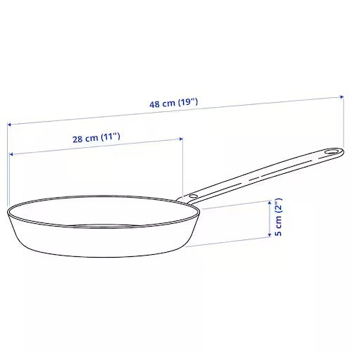 IKEA HEMKOMST Frying pan, stainless steel/non-stick coating | IKEA Frying Pans | IKEA Frying Pans & Woks | Eachdaykart