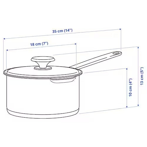 IKEA HEMKOMST Saucepan with lid, stainless steel/glass | IKEA Pots & sauce pans | Eachdaykart