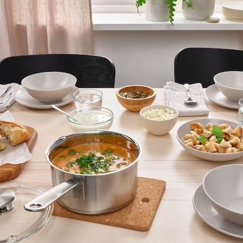 IKEA HEMKOMST Saucepan with lid, stainless steel/glass | IKEA Pots & sauce pans | Eachdaykart