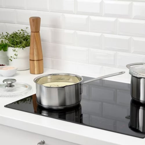 IKEA HEMKOMST Saucepan with lid, stainless steel/glass | IKEA Pots & sauce pans | Eachdaykart