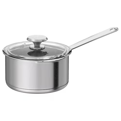 IKEA HEMKOMST Saucepan with lid, stainless steel/glass | IKEA Pots & sauce pans | Eachdaykart