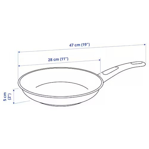 IKEA HEMLAGAD Frying pan, black | IKEA Frying Pans | IKEA Frying Pans & Woks | Eachdaykart