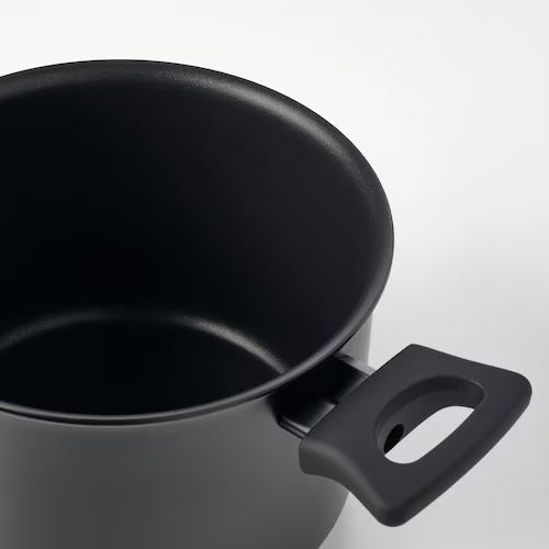 IKEA HEMLAGAD Pot with lid, black | IKEA Pots & sauce pans | Eachdaykart