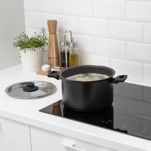 IKEA HEMLAGAD Pot with lid, black | IKEA Pots & sauce pans | Eachdaykart