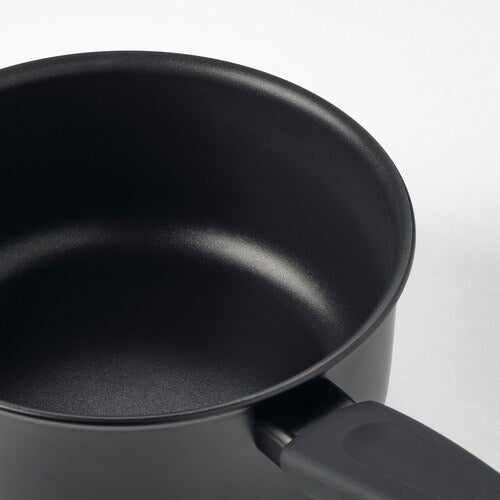 IKEA HEMLAGAD Saucepan with lid, black | IKEA Pots & sauce pans | Eachdaykart