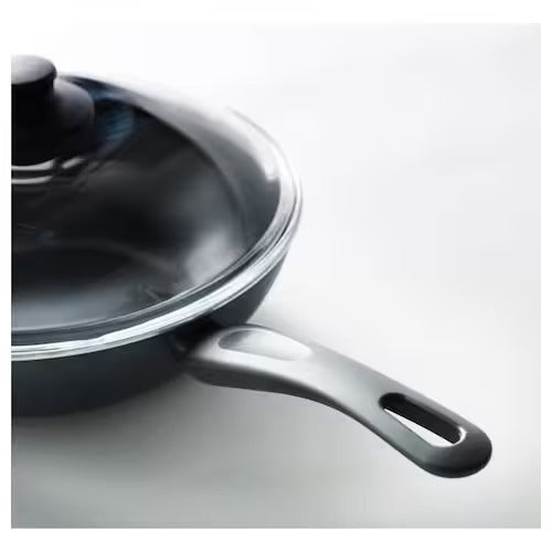 IKEA HEMLAGAD Wok with lid, black | IKEA Woks | IKEA Frying Pans & Woks | Eachdaykart