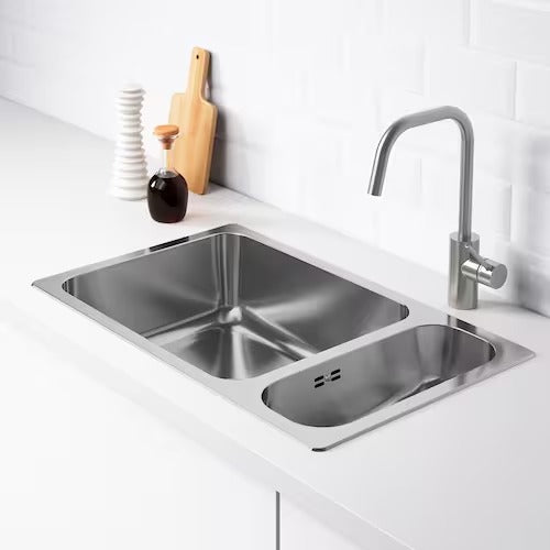 IKEA HILLESJON Inset sink 1 1/2 bowl, stainless steel | IKEA Kitchen sinks | IKEA Modular Kitchens | Eachdaykart
