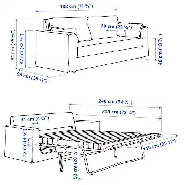 IKEA Hyltarp 2 seat sofa bed