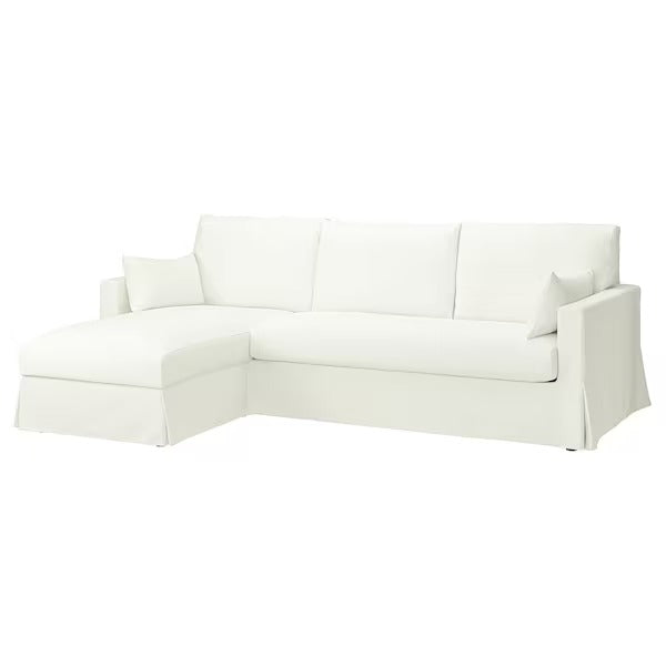 IKEA Hyltarp cover for 3 seat sofa with chaise longue left hallarp white