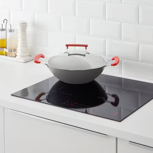 IKEA IDENTISK Wok with lid, dark grey/aluminium | IKEA Woks | IKEA Frying Pans & Woks | Eachdaykart