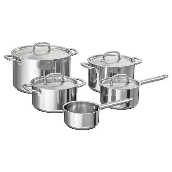 IKEA 365+ 9-piece cookware set, stainless steel IKEA Pots sauce pans  Eachdaykart