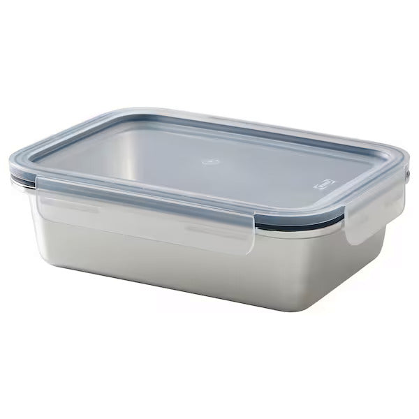 IKEA 365+ Food container with lid, rectangular stainless steel/plastic