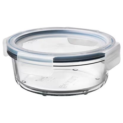 IKEA 365+ Food container with lid, round glass/plastic | Food containers | Storage & organisation | Eachdaykart