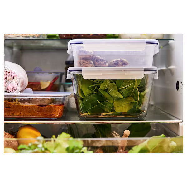 IKEA 365+ Food container with lid, square/glass | Food containers | Storage & organisation | Eachdaykart