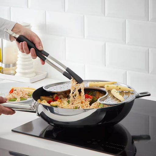 IKEA 365+ HJALTE Cooking tweezers, stainless steel/black | IKEA Cooking utensils | Eachdaykart