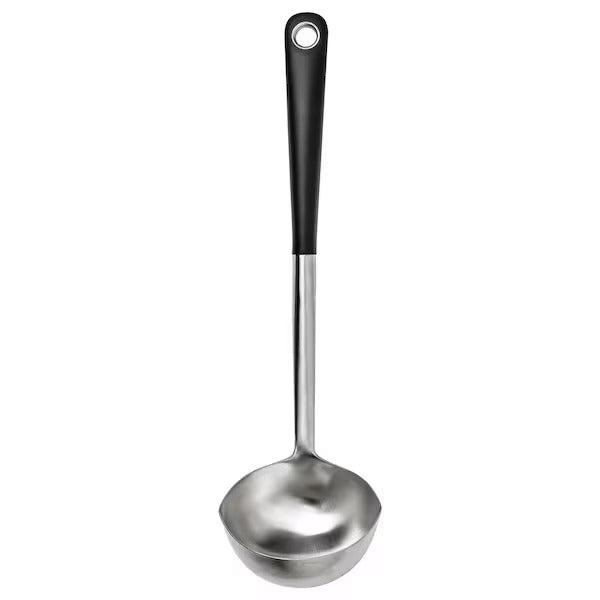 IKEA 365+ HJALTE Soup ladle, stainless steel/black | IKEA Cooking utensils | Eachdaykart