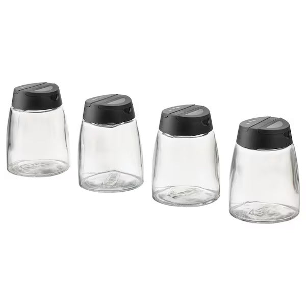 IKEA 365+ IHARDIG Spice jar, glass/black, | Spice & condiment stands | Storage & organisation | Eachdaykart - EachDayKart