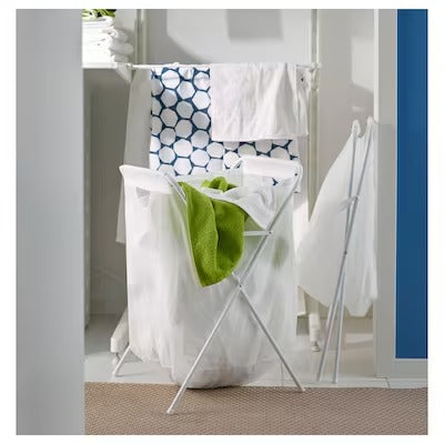 IKEA JALL Laundry bag with stand, white | IKEA Laundry baskets | Eachdaykart