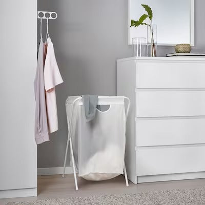 IKEA JALL Laundry bag with stand, white | IKEA Laundry baskets | Eachdaykart