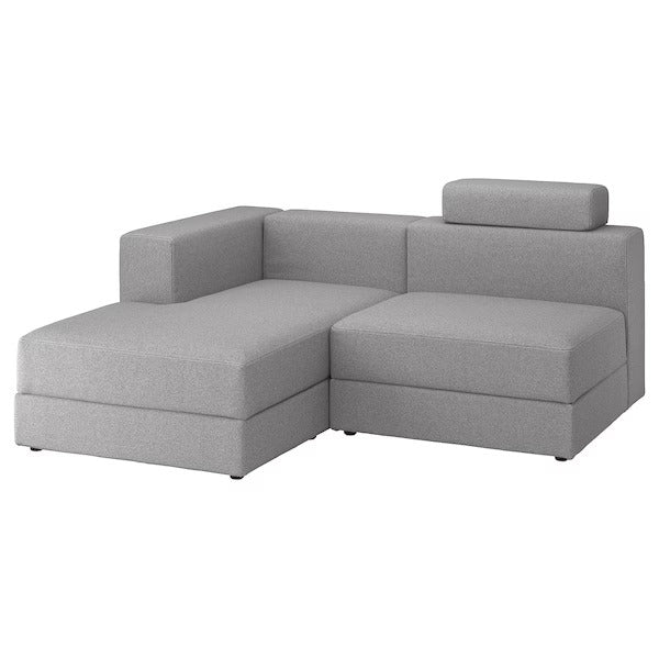 IKEA Jattebo 25 seat modular sofa with chaise longue left with headrest tonerud grey