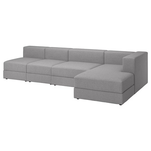 IKEA Jattebo 4 5 seat modular sofa with chaise longue right tonerud grey