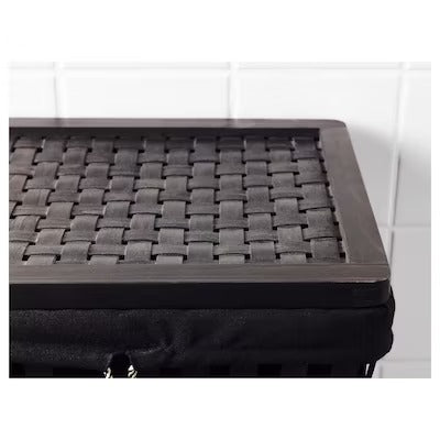 IKEA KNARRA Laundry basket with lining, black/brown | IKEA Laundry baskets | Eachdaykart