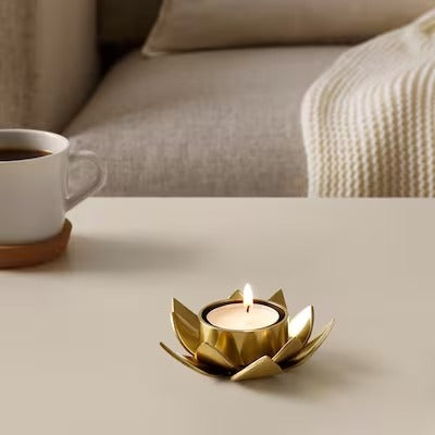 IKEA KNASTRIGT Tealight holder, gold-colour/Lotus | IKEA Candle holders | IKEA Decoration | Eachdaykart