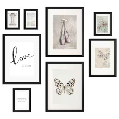 IKEA KNOPPANG Frame with poster, set of 8, little things | IKEA Collage photo frames | IKEA Frames & pictures | Eachdaykart